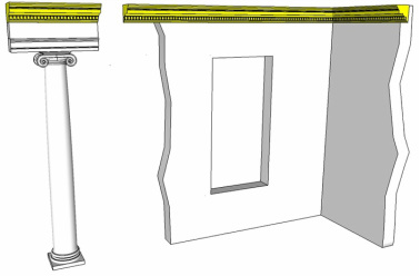 Using a column to proportion a cornice